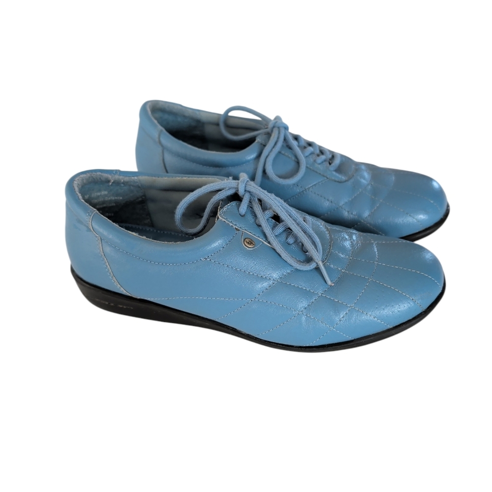Dr. Scholl's Quilted Leather Double Air-Pillo Oxford Walking Shoes 7.5M Blue
